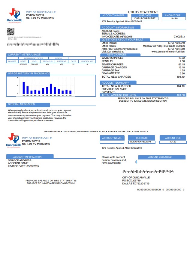  Minol USA business utility bill 
